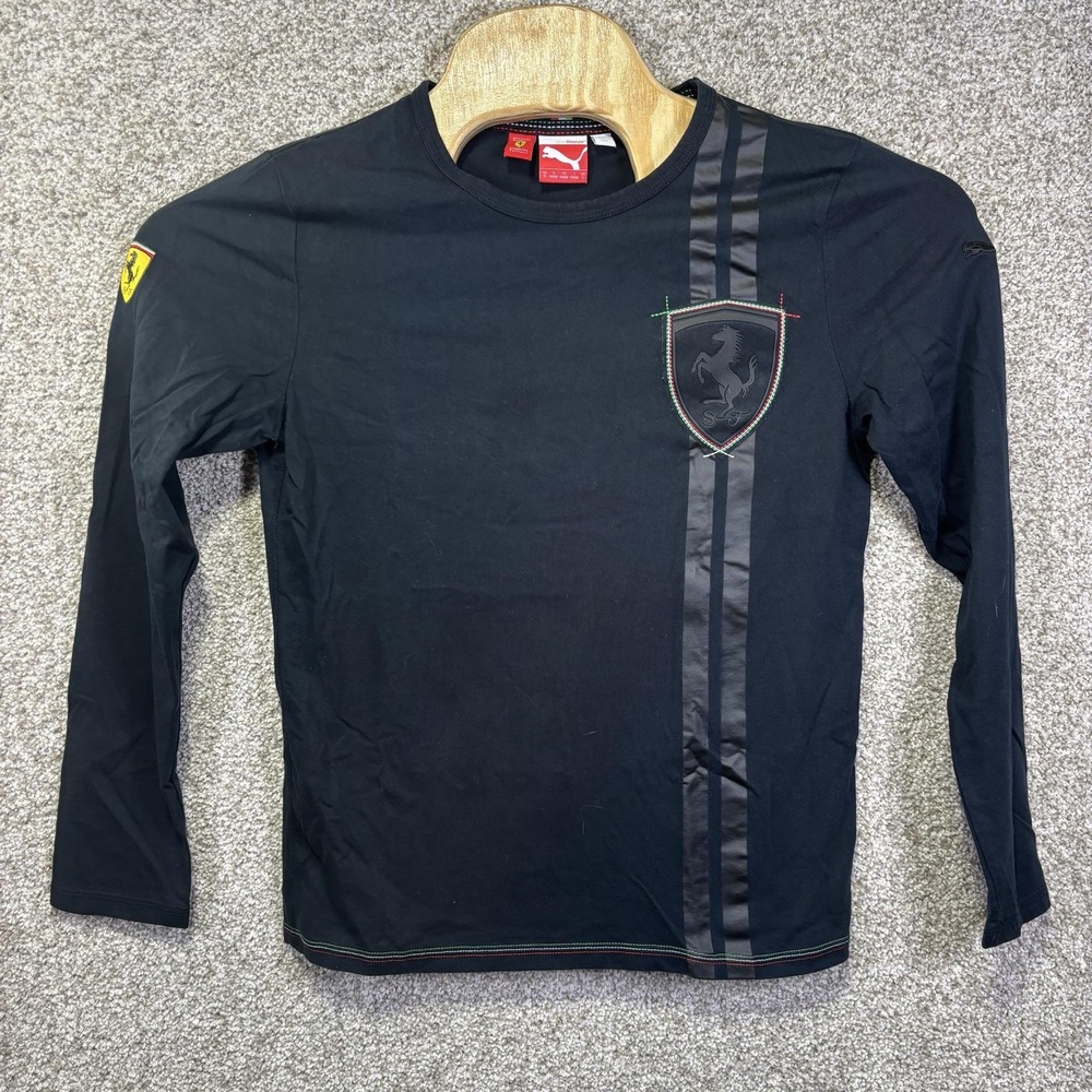 Scuderia Ferrari Shirt Mens Small Black Formula 1 Puma Racing F1 Team Top